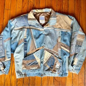 Vintage Santa Fe Recreations SFR Denver Denim and Leather Jacket